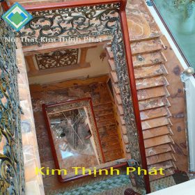 cầu thang đá hoa cương cẩm thach